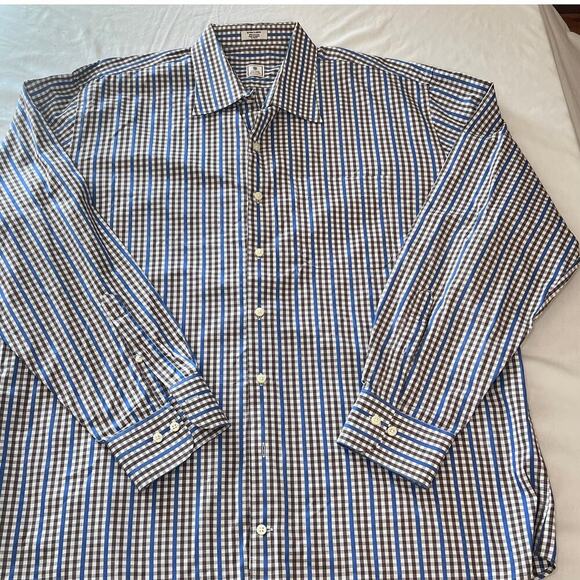 Peter Millar Men’s XL Dress Shirt 100% Cotton button up Plaid Long Sleeve - Picture 2 of 7